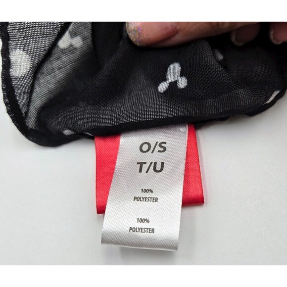 Disney Mickey Mouse Head Infinity Scarf Black White Read - Picture 7 of 9